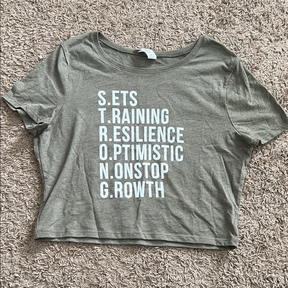 Bella Canvas Olive Motivational Crop Top